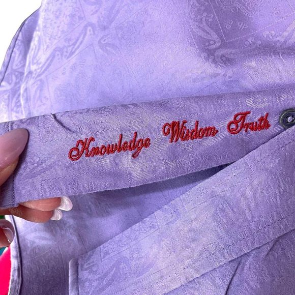 Robert Graham Purple Jacquard Textured Classic Fit Button Down Top‎ Size XL - Picture 7 of 11